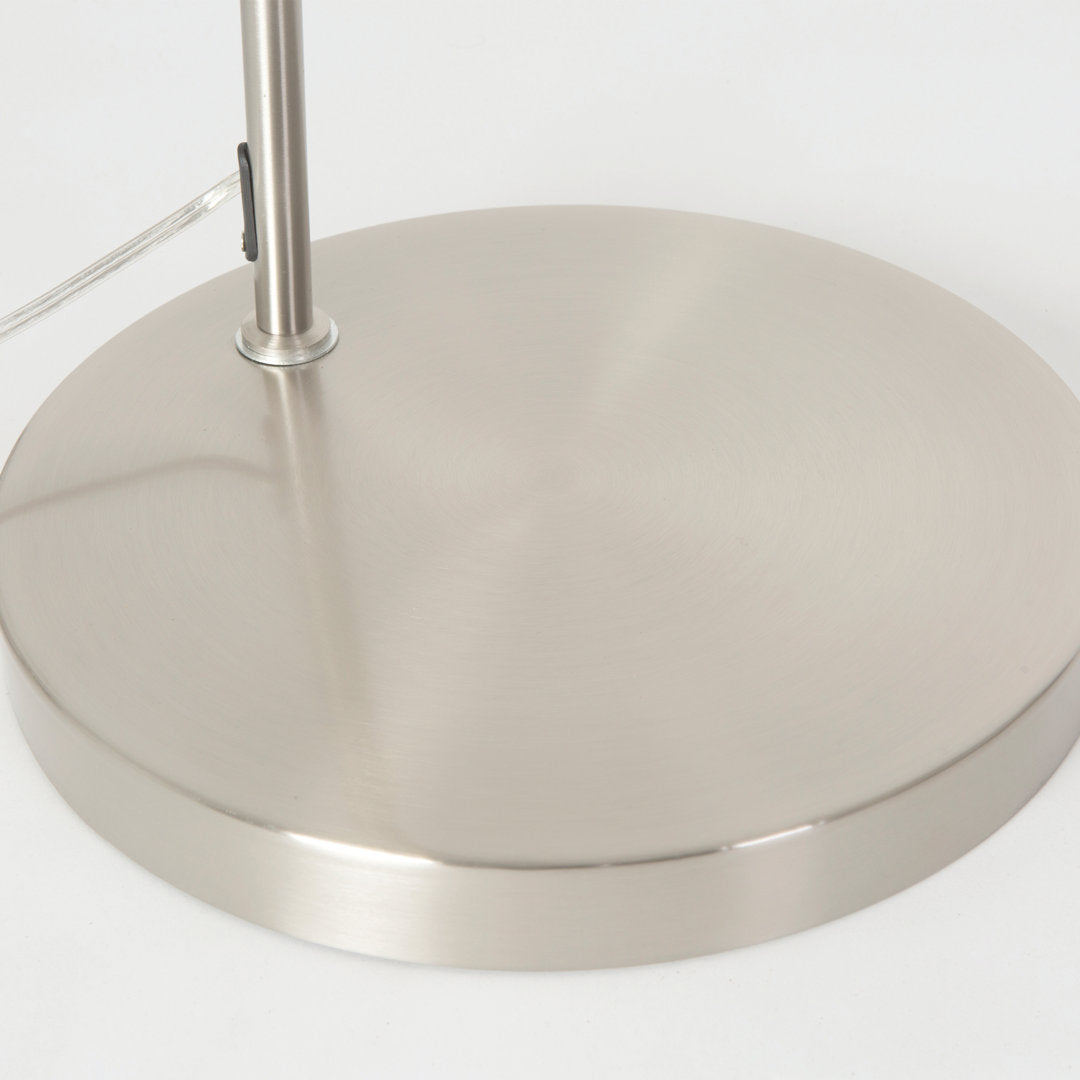 Telles 67" Arched Floor Lamp Brayden Studio® Shade Color: Pristine White Base Finish: Satin Steel