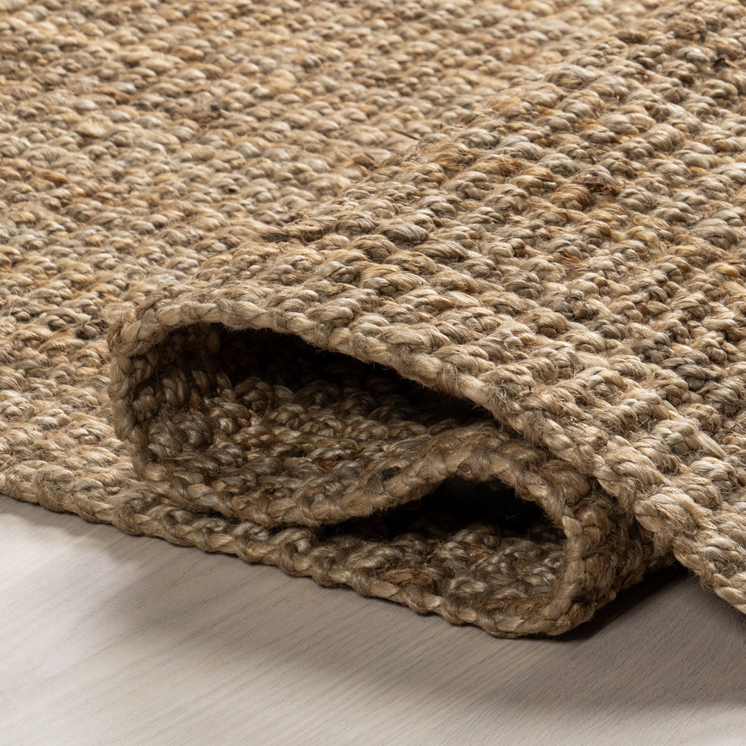 Isalena Handmade Flatweave Farmhouse Jute Area Rug in Natural Gracie Oaks Rug Size: Rectangle 7'6" x 9'6"