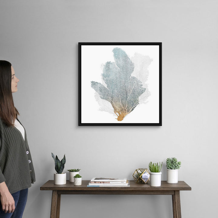Delicate Coral II by Isabelle Z - Painting Print on Canvas Beachcrest Home™ Size: 26" H x 26" W x 1.75" D Format: Black Floater Framed Canvas