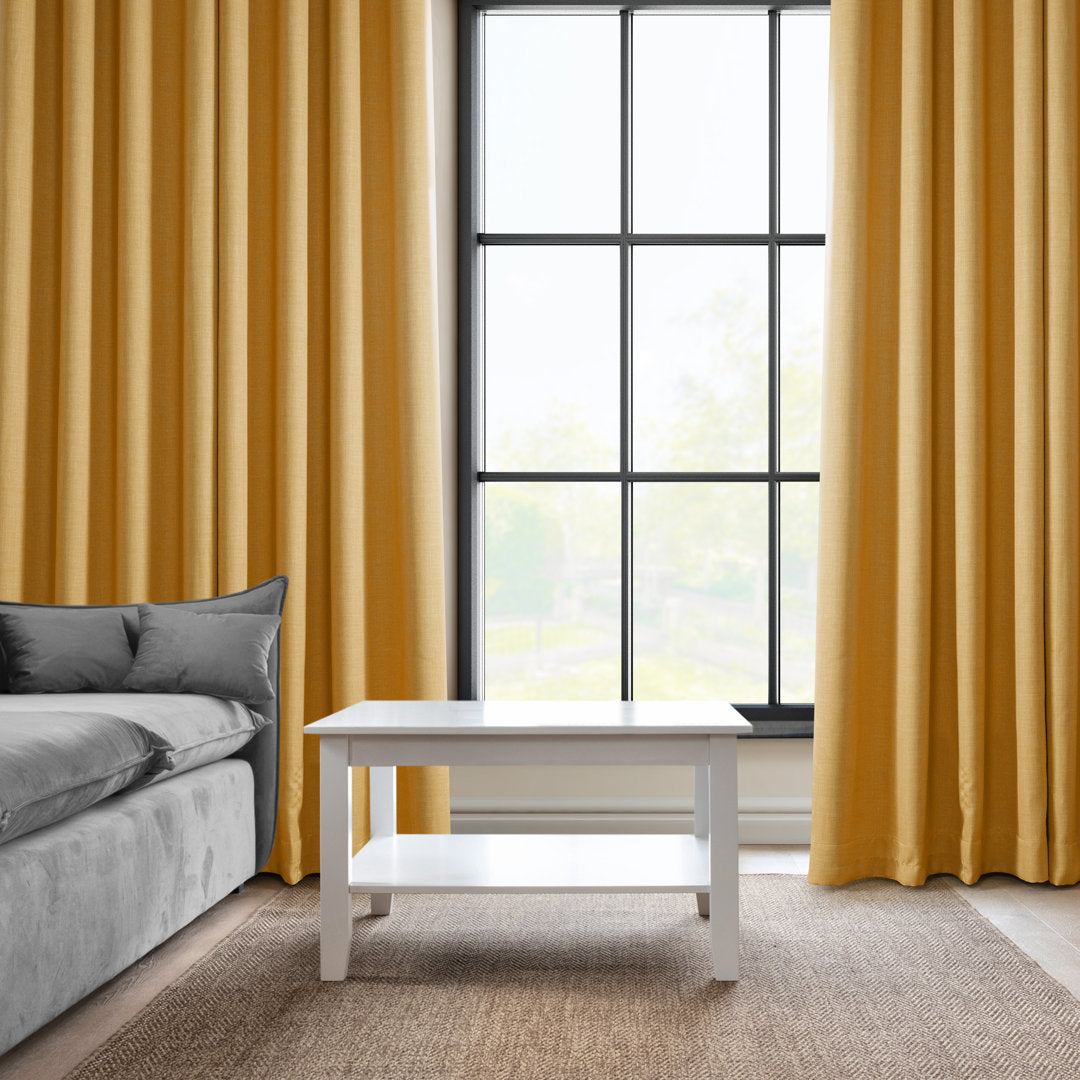 Oneridge Room Darkening Faux Linen Curtains for Bedroom Grommet Living Room Curtain for Window Single Panel Latitude Run® Curtain Color: Dandelion Gold Size per Panel: 50" W x 84" L