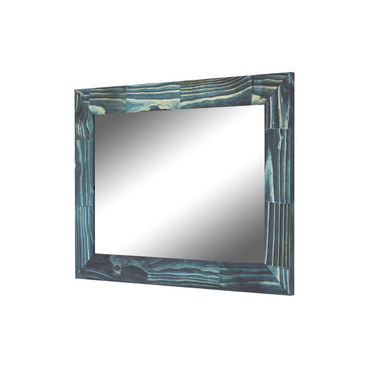 Aydrien Farmhouse / Country Distressed Mirror Millwood Pines Size: 44" x 32" Finish: Blue