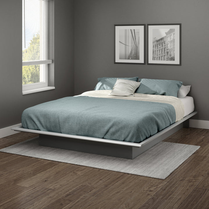 Step One Platform Bed South Shore Color: Soft Gray Size: Queen