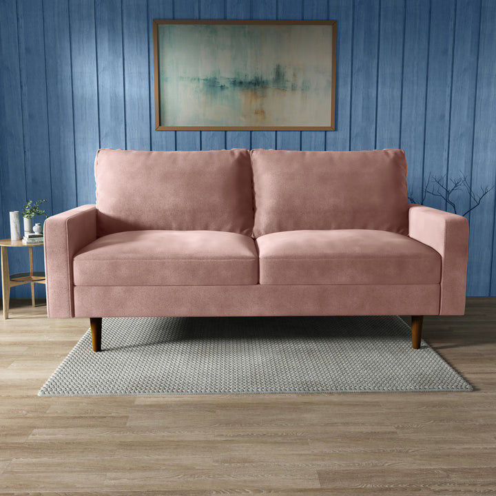 Markham 70" Velvet Square Arm Sofa Willa Arlo™ Interiors Fabric: Rose Polyester