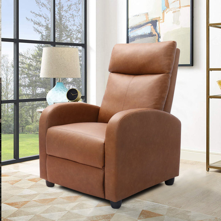 Sykora 26.8" Wide Faux Leather Manual Club Recliner Ebern Designs Fabric: Light Brown