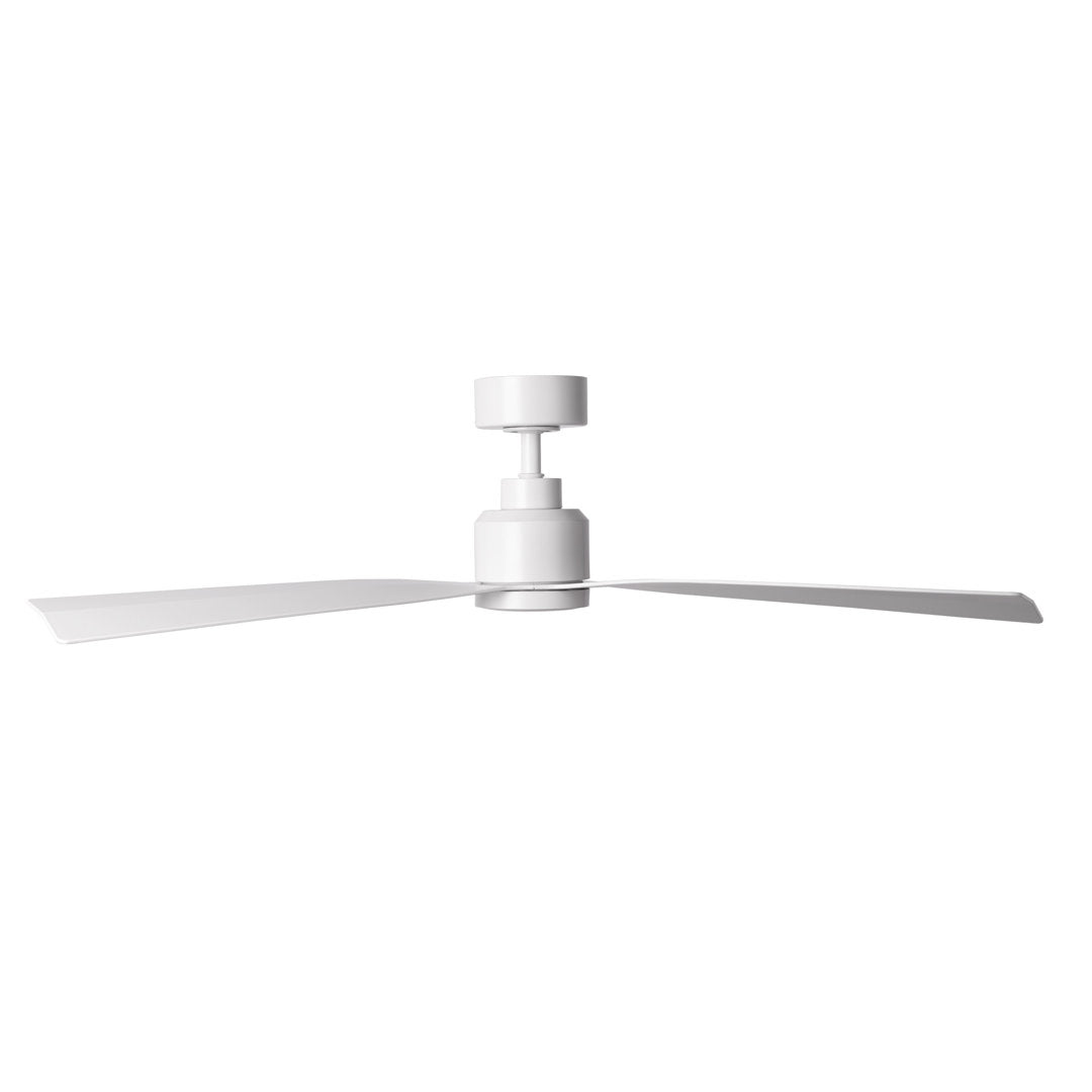 52" Smart Home Compatible 3 Blade Smart Ceiling Fan with Remote WAC Limited Fans Accessories: With Light Kit, Finish: Matte White