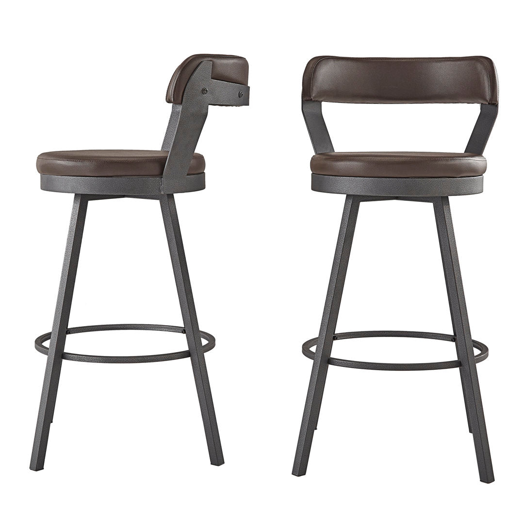 Berrin Bar & Counter Stool (Set of 2) Trent Austin Design® Upholstery: Brown, Seat Height: Bar Stool (30.3" Seat Height)