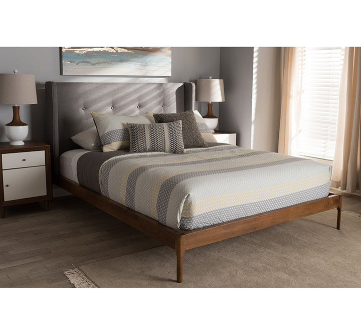 Ellerman Tufted Platform Bed Mercury Row® Color: Gray Size: Queen