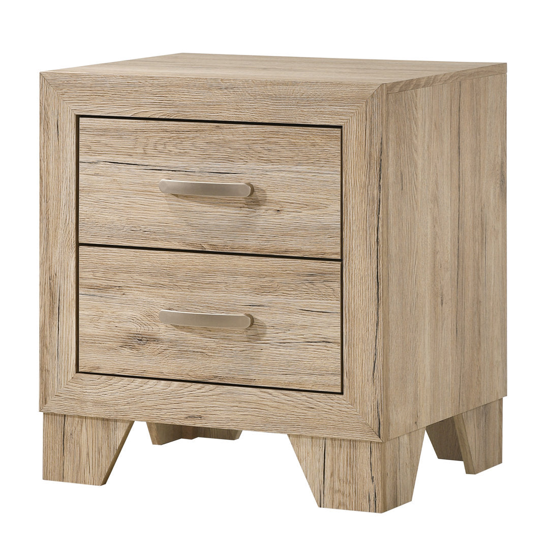 Grider 2-Drawer Nightstand with Block Legs Bed Side Table Wood Nightstand Night Table Laurel Foundry Modern Farmhouse® Color: Natural