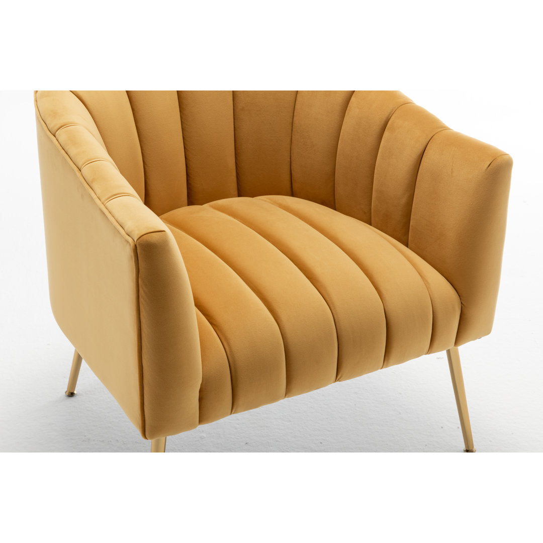 Murrow 28" W Tufted Velvet Armchair Willa Arlo™ Interiors Fabric: Mustard Velvet