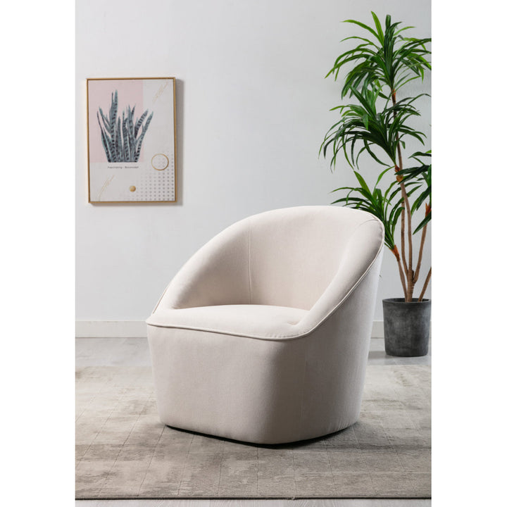 Gregory 31.9" W Polyester Swivel Barrel Chair Sand & Stable™ Fabric: Cream 100% Polyester