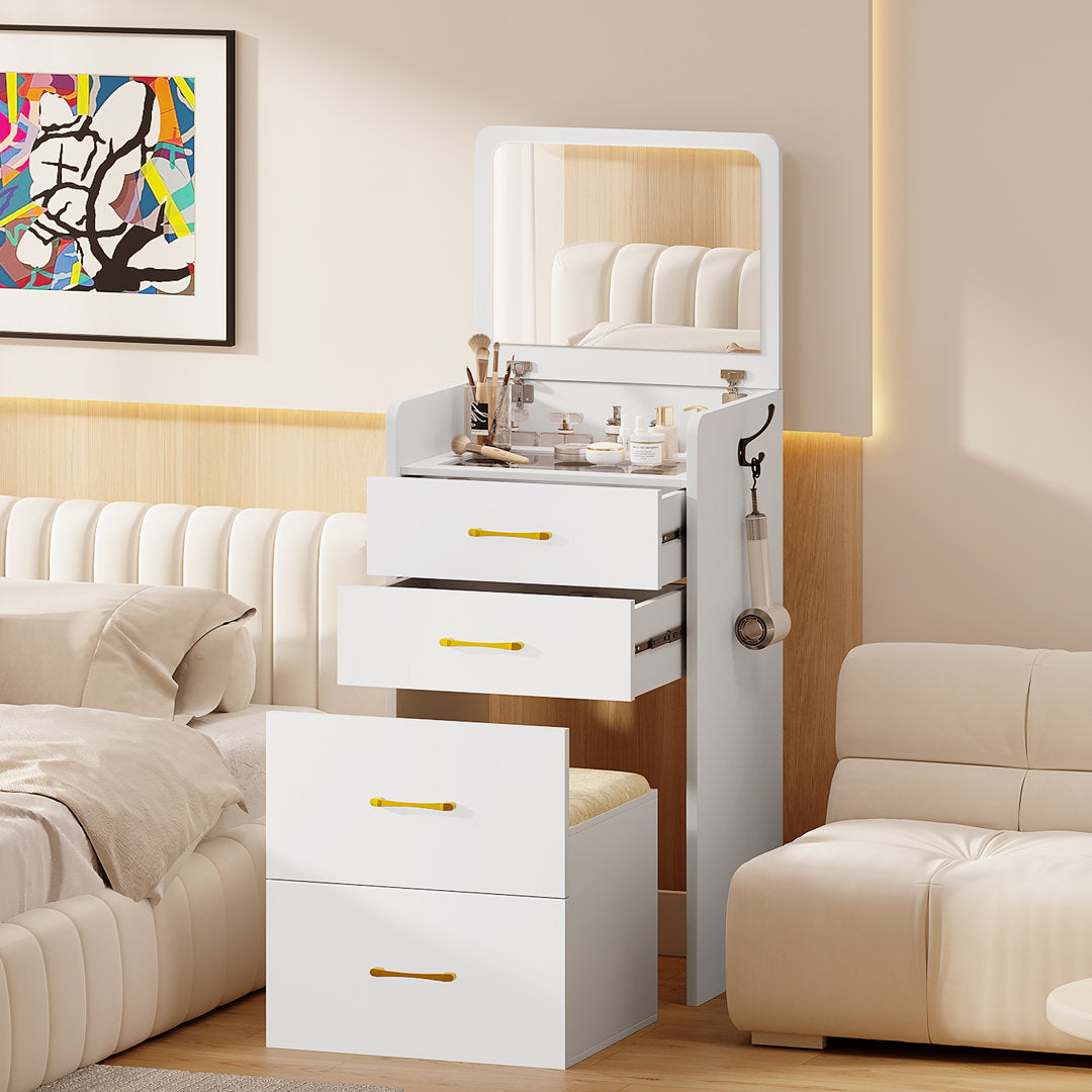 Alexius Vanity Ebern Designs Color: White