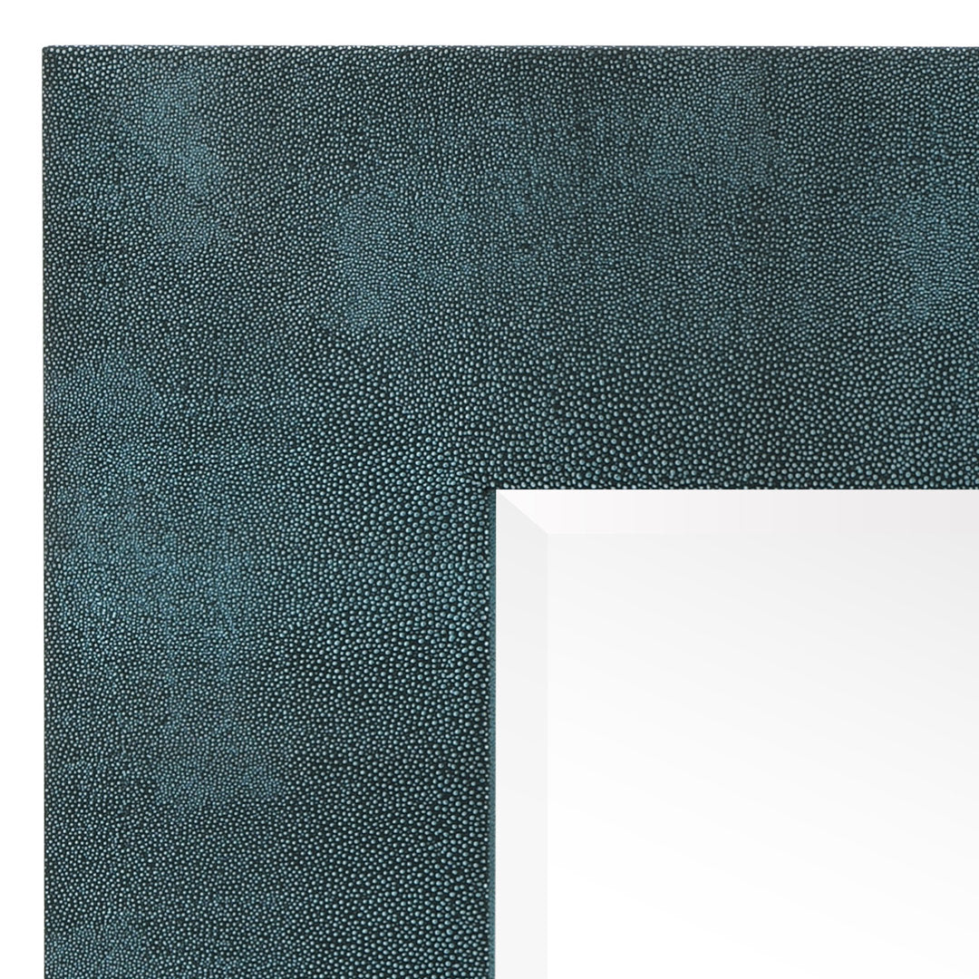 Metallic Shagreen Leather Framed Beveled Accent Mirror Empire Art Direct Finish: Black/Blue