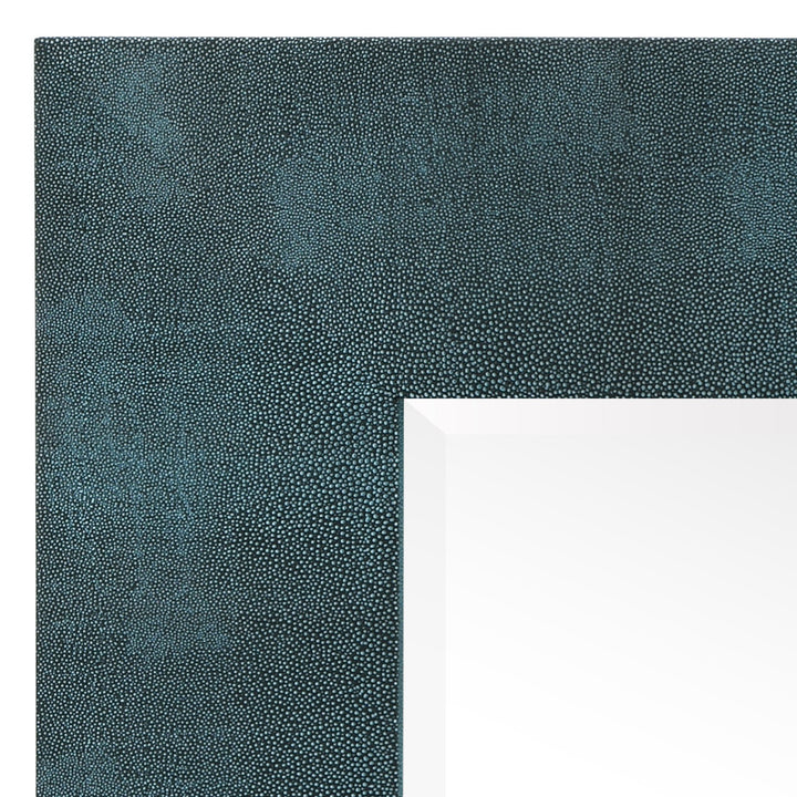 Metallic Shagreen Leather Framed Beveled Accent Mirror Empire Art Direct Finish: Black/Blue