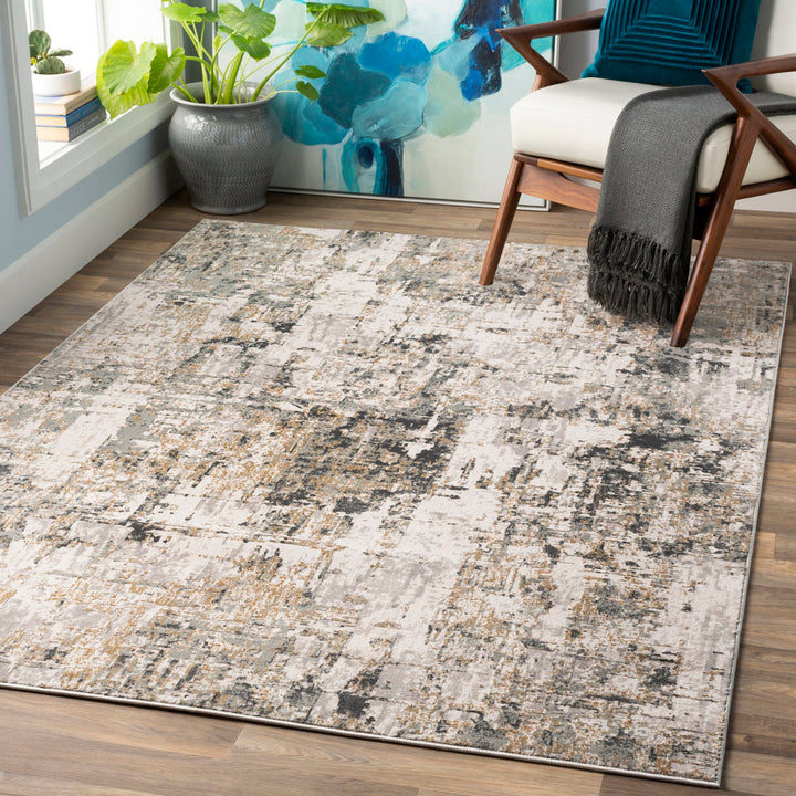 Maddux Abstract Machine Woven Gray/White/Tan Area Rug Trent Austin Design® Rug Size: Rectangle 7'10" x 10'3"