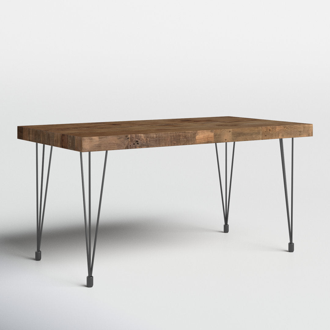 Libra Solid Wood Dining Table Birch Lane™ Table Top Color: Rustic Brown