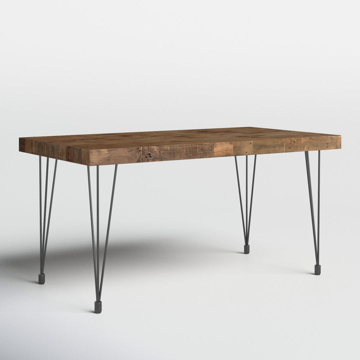 Libra Solid Wood Dining Table Birch Lane™ Table Top Color: Rustic Brown