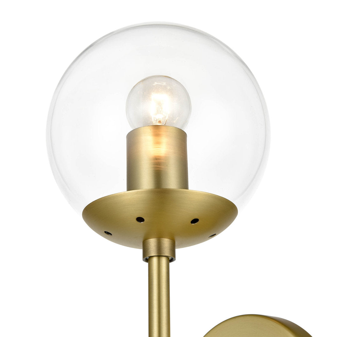 Cournoyer 2-Light Dimmable Wallchiere George Oliver Shade Color: Clear Finish: Brushed Brass