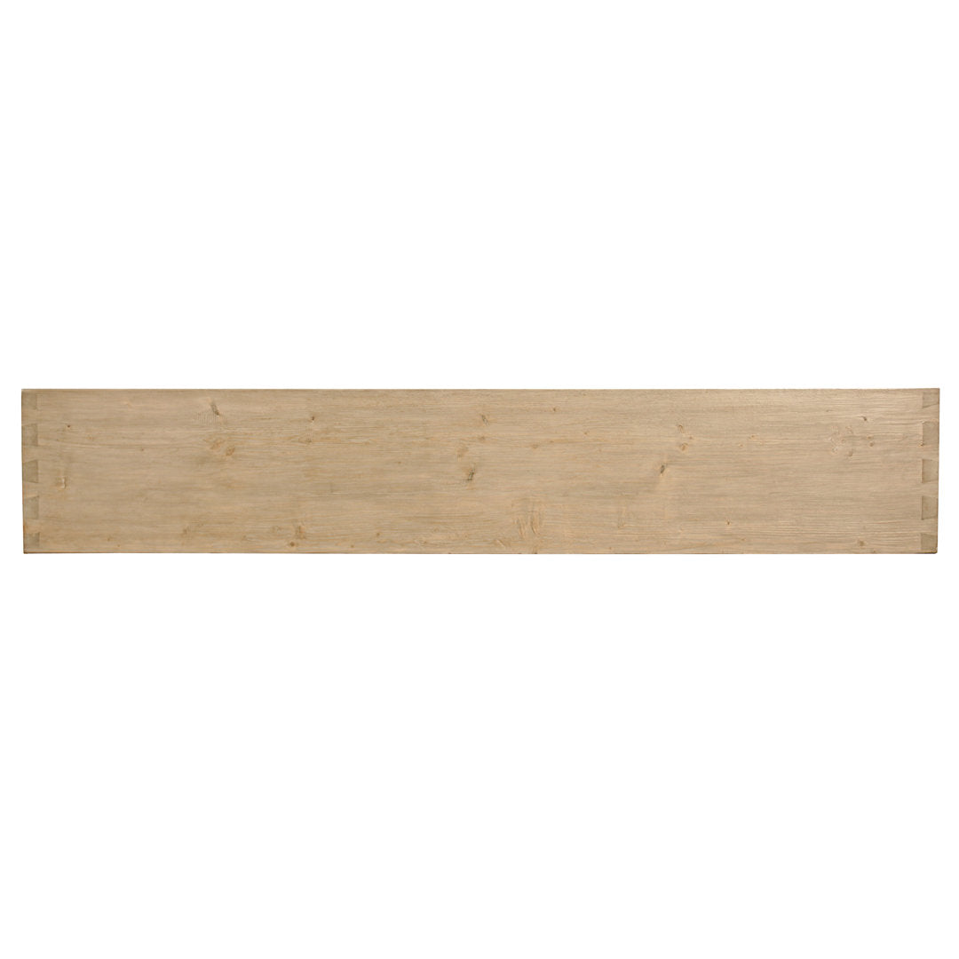 Lily's Living 98"l Weathered Natural Wood Indoor Waterfall Console Table W/Five Drawers, Home Office Furniture Lily's Living