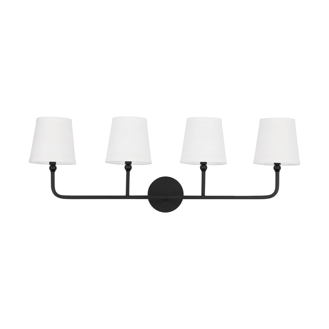 Climsland Dimmable Vanity Light Three Posts™ Number of Lights: 4, Finish: Matte Black