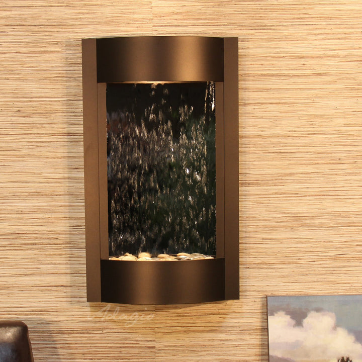 Serene Waters Natural Stone/Metal Wall Fountain with Light Adagio Fountains Finish: Copper Vein, Stone: Silver Mirror