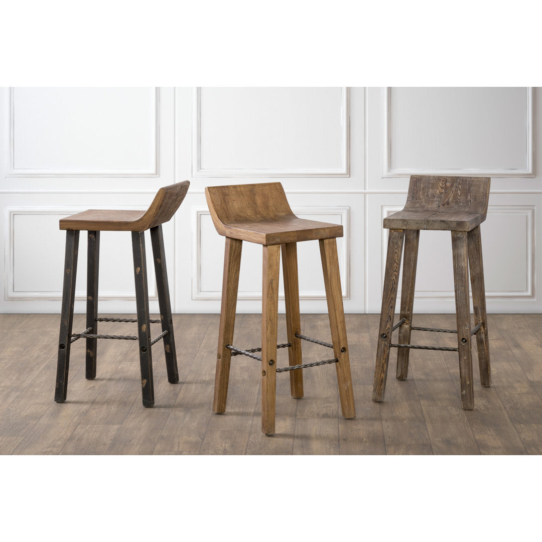 Carlson Solid Wood Stool Joss & Main Color: Rustic Brown Seat Height: Bar Stool (30" Seat Height)