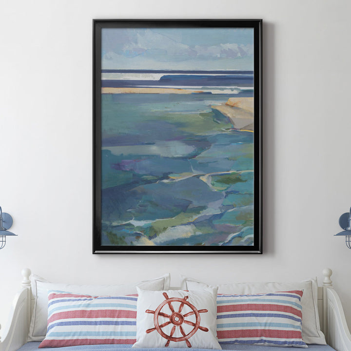 Breakwater - Picture Frame Print on Canvas Sand & Stable™ Size: 26.5" H x 36.5" W x 1.5" D Format: Black Framed Canvas