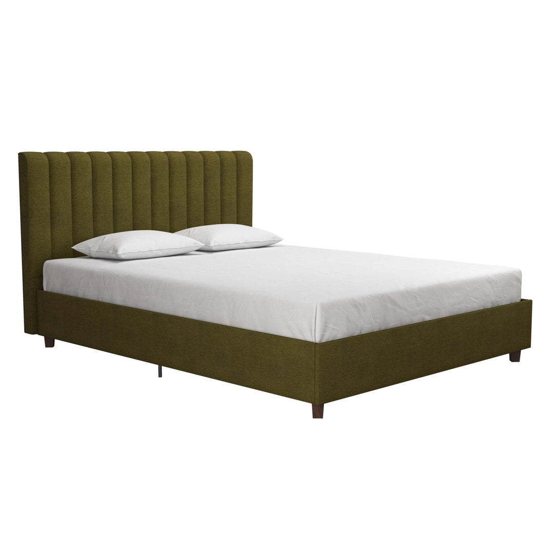 Brittany Tufted Upholstered Platform Bed Novogratz Color: Green Size: Queen
