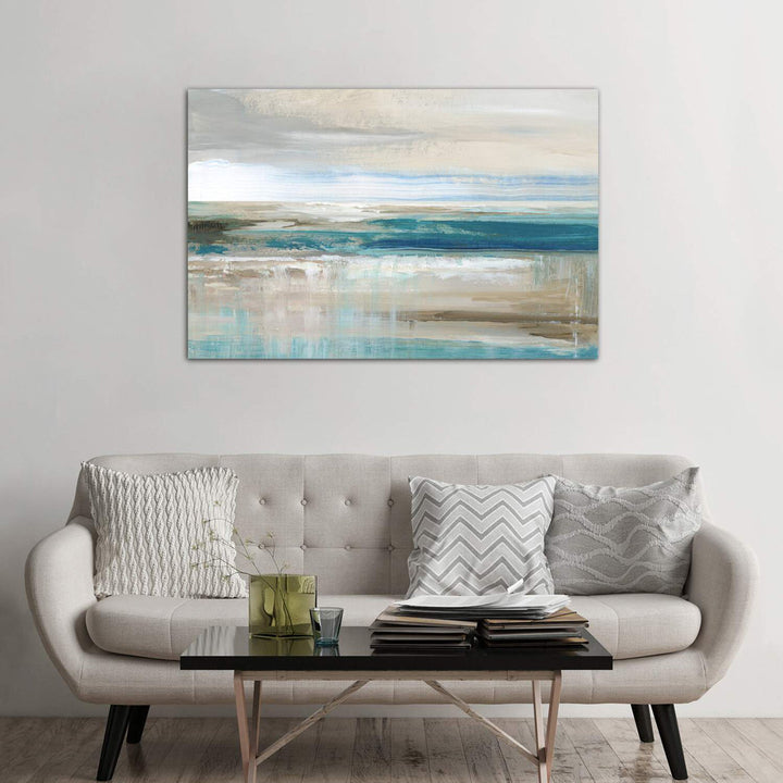 Abstract Sea ' - Floater Frame Print on Canvas East Urban Home Size: 40" H x 60" W x 1.5" D Format: Wrapped Canvas