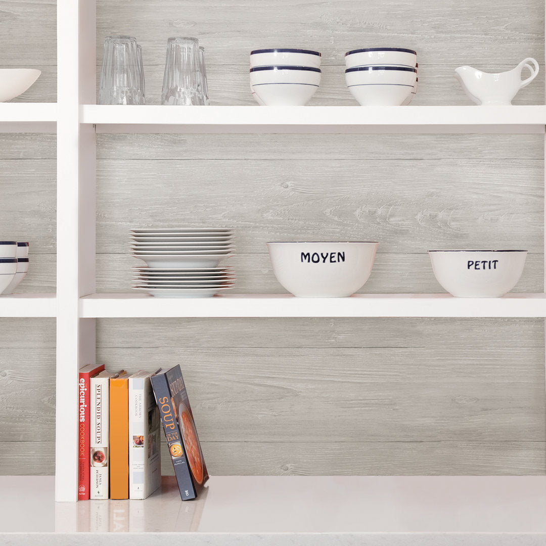 Bethune Wood Plank 18' L x 20.5" W Peel and Stick Wallpaper Roll Gracie Oaks