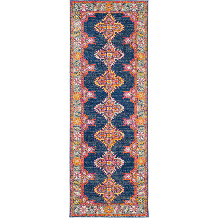 Adelia Oriental Blue/Orange Area Rug Langley Street® Rug Size: Runner 2'7" x 7'3"