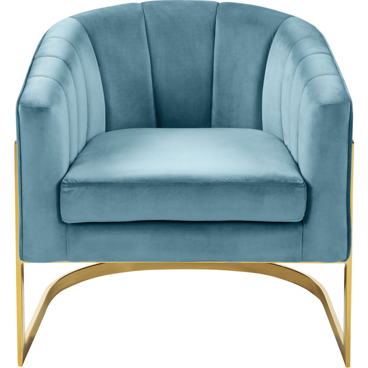 Barnicle 30" Wide Velvet Barrel Chair Everly Quinn Body Fabric: Aqua Velvet