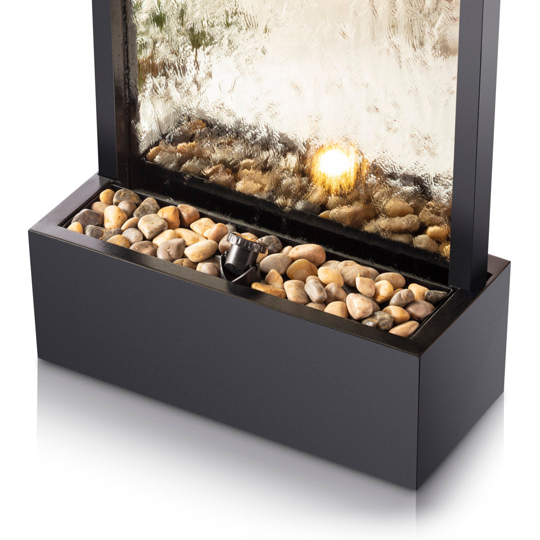 Statesboro Metal Mirror Fountain with Light Latitude Run® Color: Silver