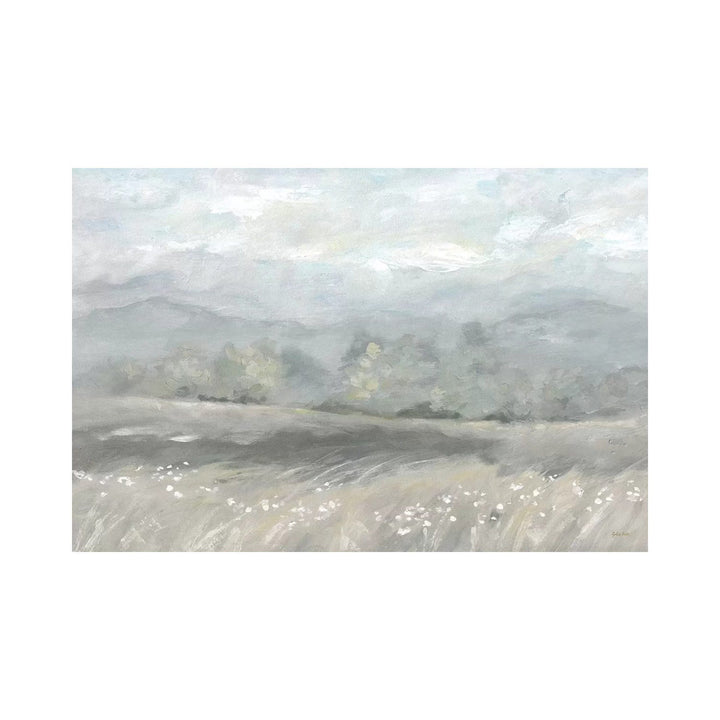 Country Meadow Landscape Neutral by Cynthia Coulter - Wrapped Canvas Painting Print East Urban Home Size: 40" H x 60" W x 1.5" D Format: Black Framed Canvas