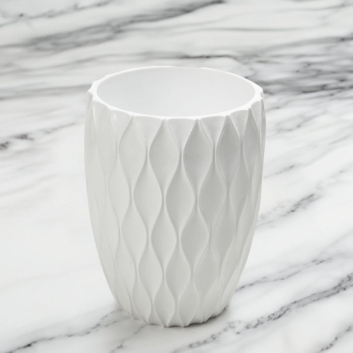Wave Wastebasket Roselli Trading Company Color: White