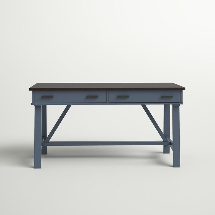 Bankston Desk with Built in Outlets Beachcrest Home™ Color: Dark Brown/Blue