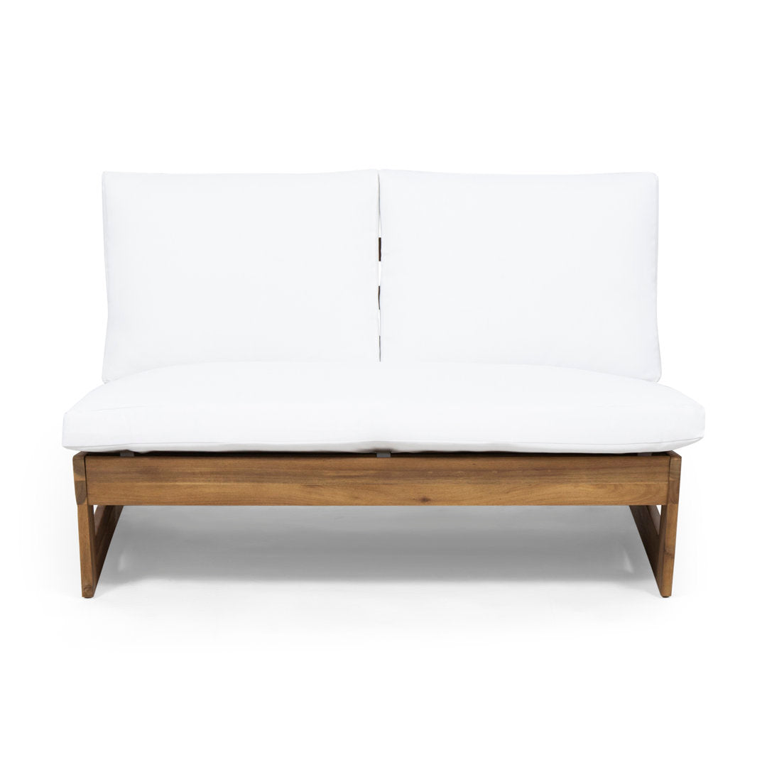 Louise 4 Piece Sofa Seating Group with Cushions AllModern Frame Color/Cushion Color: Teak Frame/White Cushion