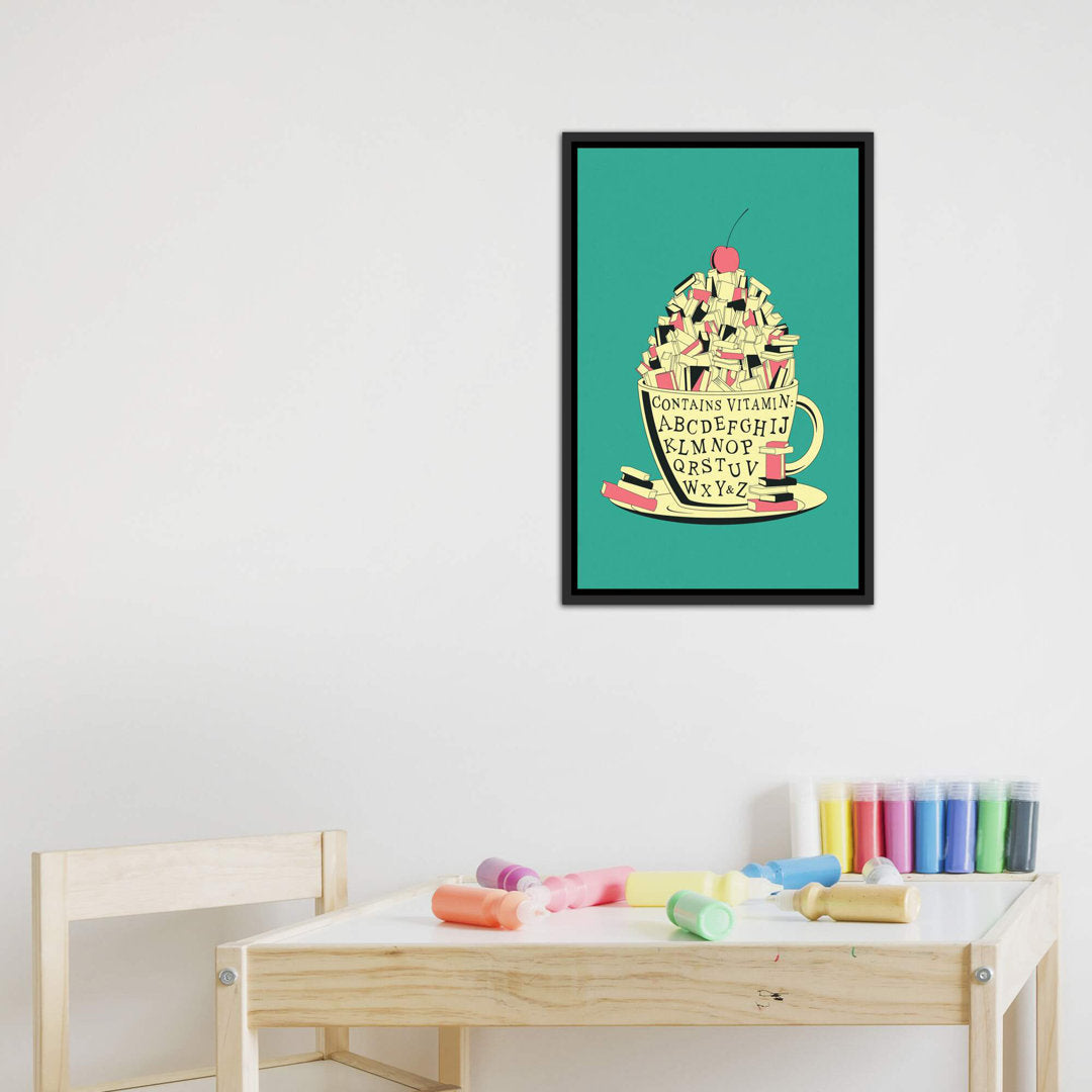 Read II Kids Framed Art East Urban Home Size: 26" H x 18" W x 1.5" D Format: Distressed Black Framed Canvas