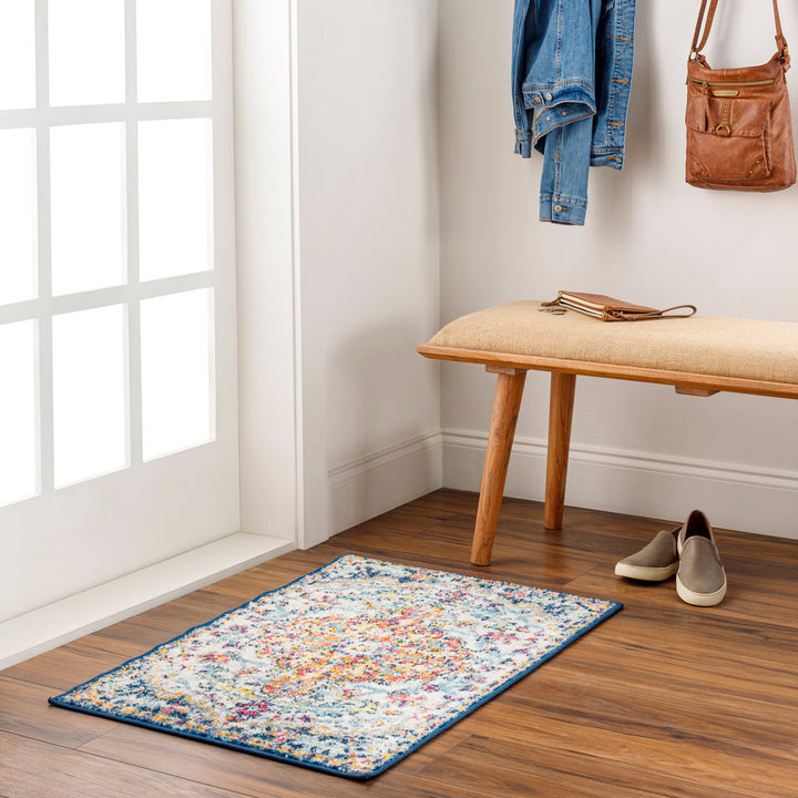 Hillsby Oriental Blue/Orange Area Rug Mistana™ Rug Size: Rectangle 2' x 3'