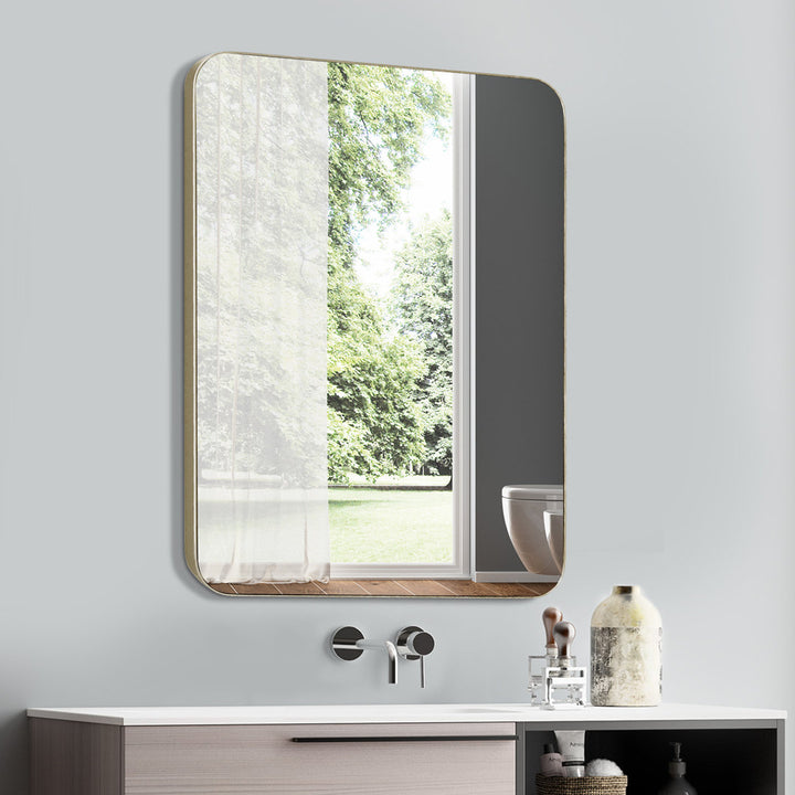 Markhai Modern Accent Mirror Orren Ellis Size: 36" x 24" Finish: Light Champagne