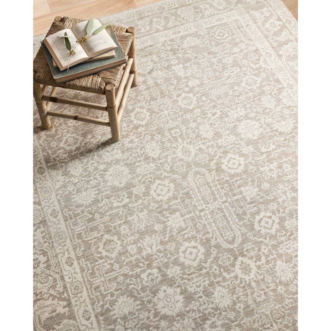 Amber Lewis x Loloi Zuma Sand / Stone Area Rug Amber Lewis x Loloi Rug Size: Round 5'3"