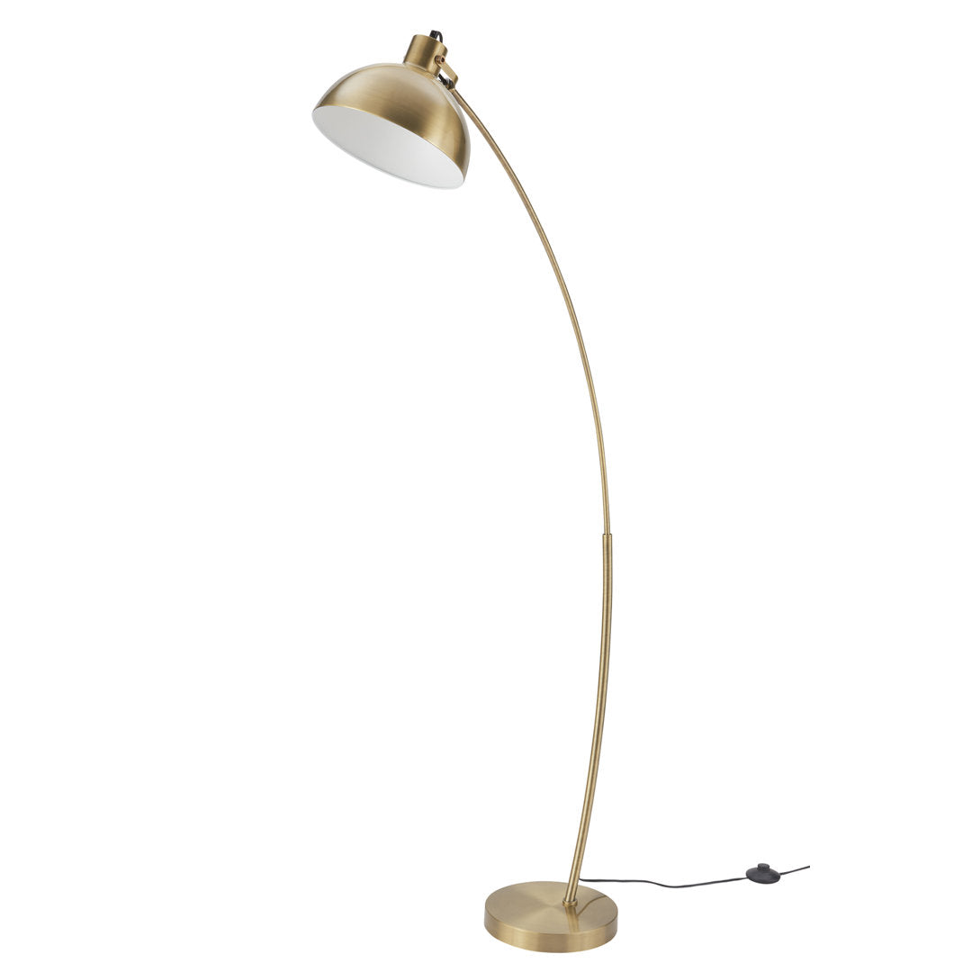 Riceboro 63" Arched Floor Lamp Wrought Studio™ Shade Color: Antique Brass