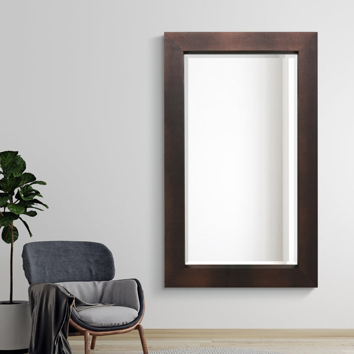 Metallic Shagreen Leather Framed Beveled Accent Mirror Empire Art Direct Finish: Bronze/Black