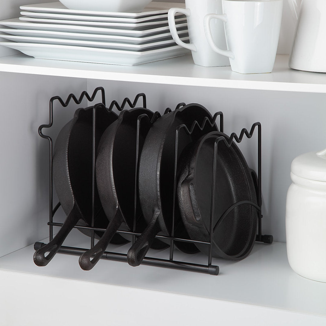Heavy-Duty Kitchenware Pan Divider, Pot Lid, and Pot, Pan Organizer Rack Holder Prep & Savour