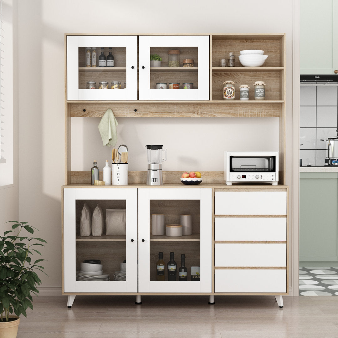 Dorilal 74.8" Kitchen Pantry Tucker Murphy Pet™ Finish: Oak/White