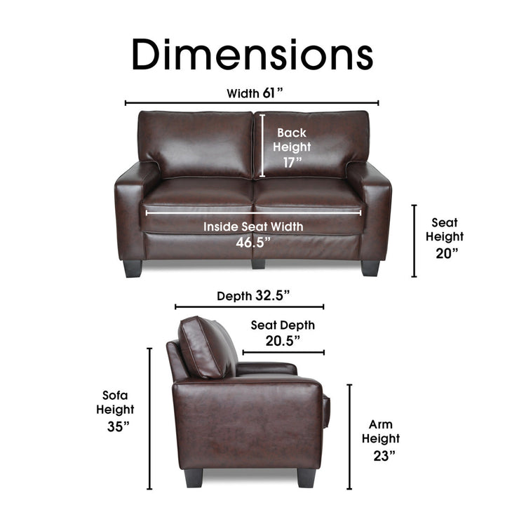 Serta Palisades Upholstered Tool-Free Assembly Straight Arm 61" Sofa for Living Room Serta