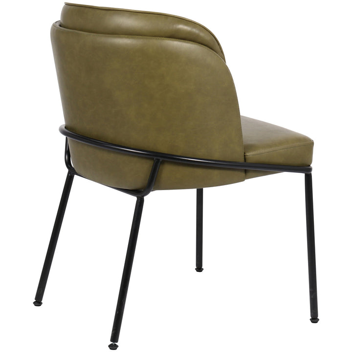 Philpott Faux Leather Dining Chair, Set Of 2 (Set of 2) Trent Austin Design® Upholstery Color: Olive