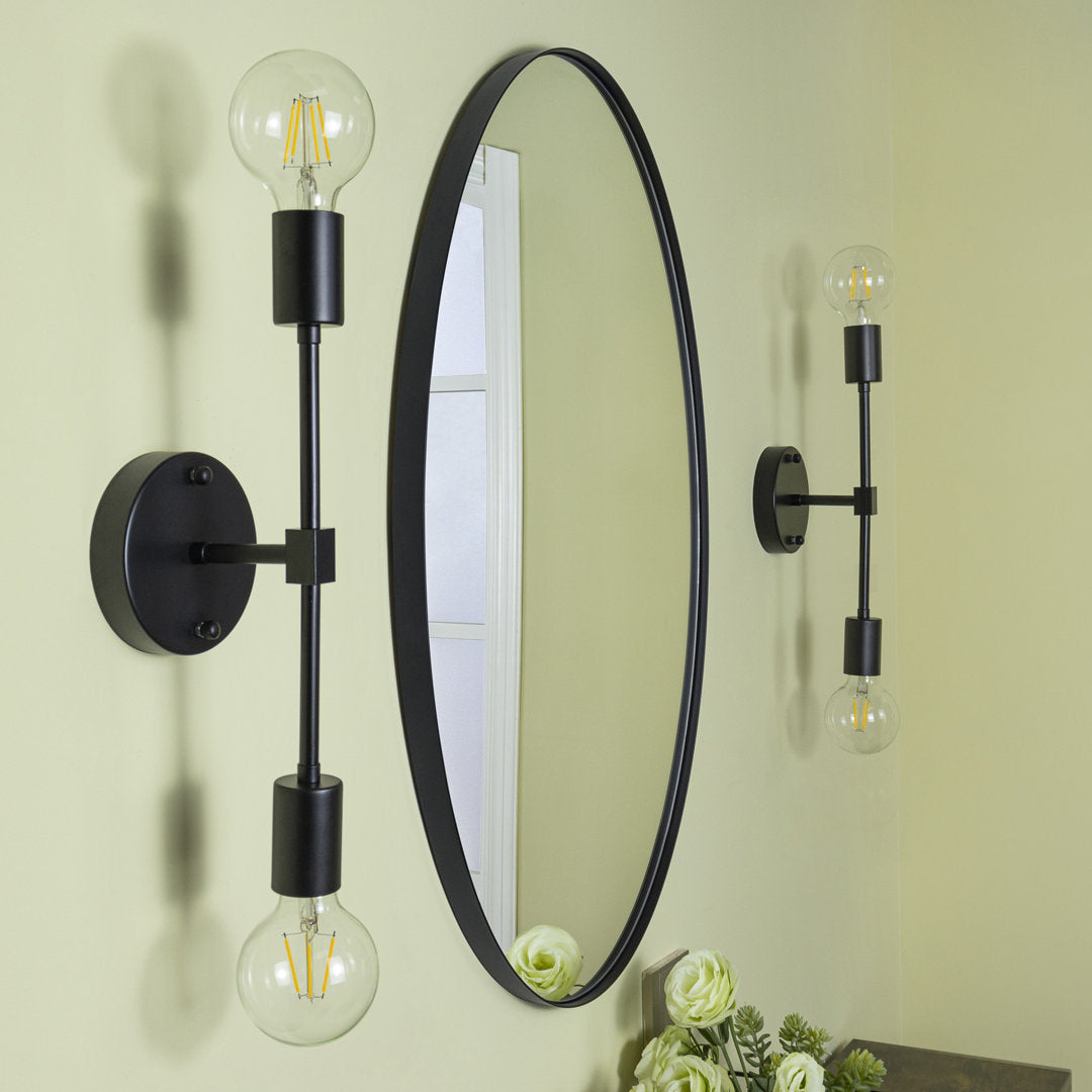 Javell Bathroom Mirror Ebern Designs Size: 36" x 24" Finish: Matte Black