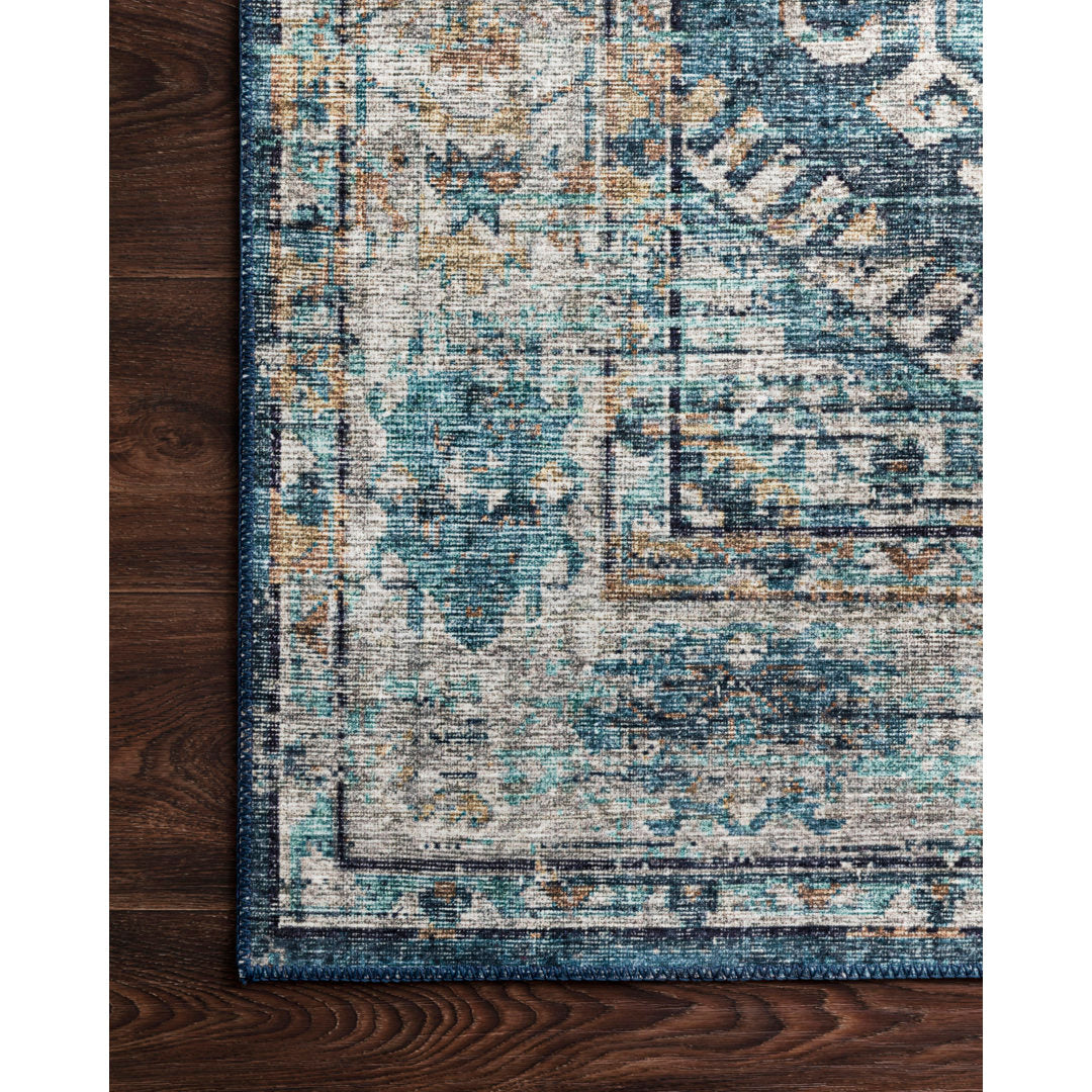 Gelo Oriental Denim/Gray Area Rug Bungalow Rose Rug Size: Runner 2'6" x 12'