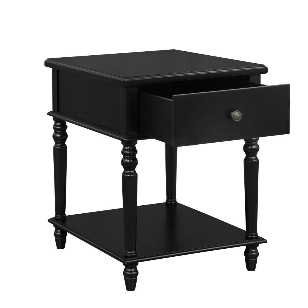 Birkley End Table with Storage Drawer Sand & Stable™ Color: Black