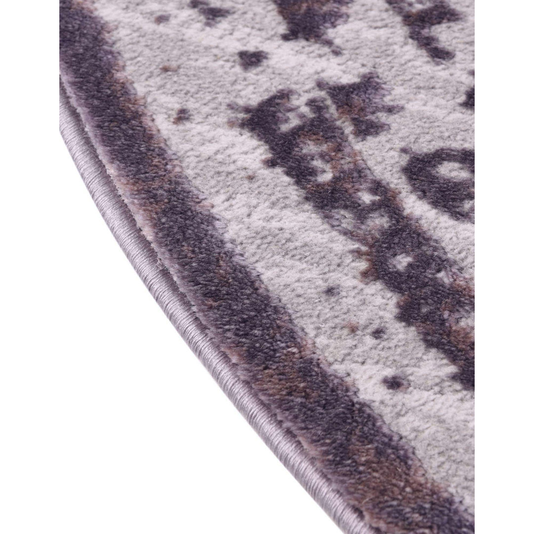Alissa Oriental Violet Area Rug Grovelane Rug Size: Round 4'
